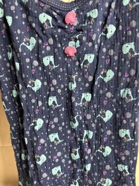 VTG Y2K Rebel Doll Tank Top Blue Whales w/Shell Embellishments Small